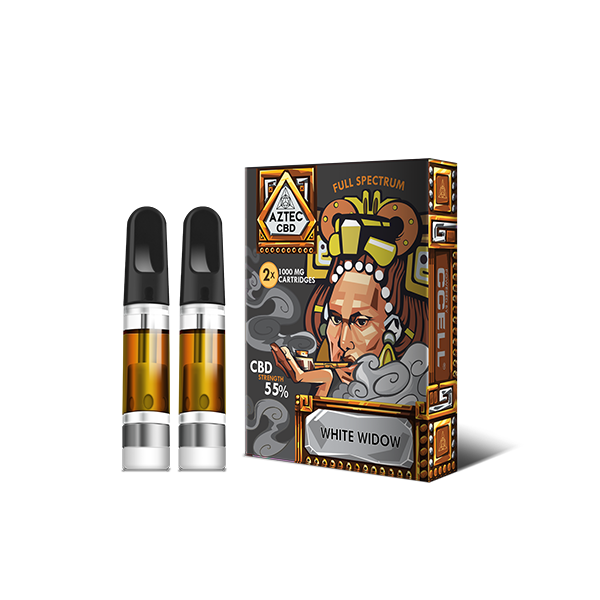 Aztec CBD 2 x 1000mg Cartridge Kit - Your On-the-Go Buddy for Full-Spectrum Relaxation