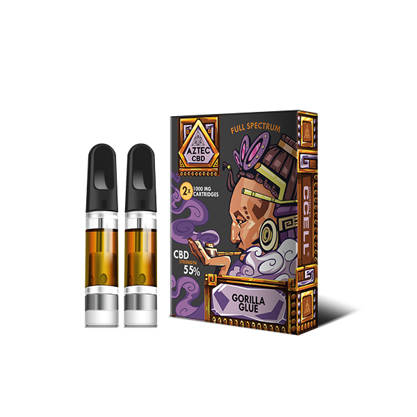 Aztec CBD 2 x 1000mg Cartridge Kit - Your On-the-Go Buddy for Full-Spectrum Relaxation