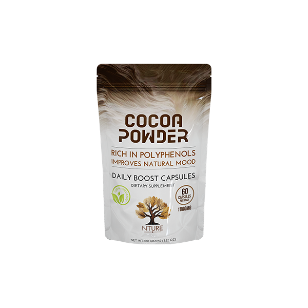 NTURE 1000mg Cocoa Capsules - Unlock Delicious Health Benefits with Antioxidants
