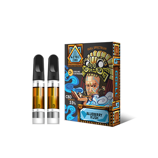 Aztec CBD 2 x 1000mg Cartridge Kit - Your On-the-Go Buddy for Full-Spectrum Relaxation