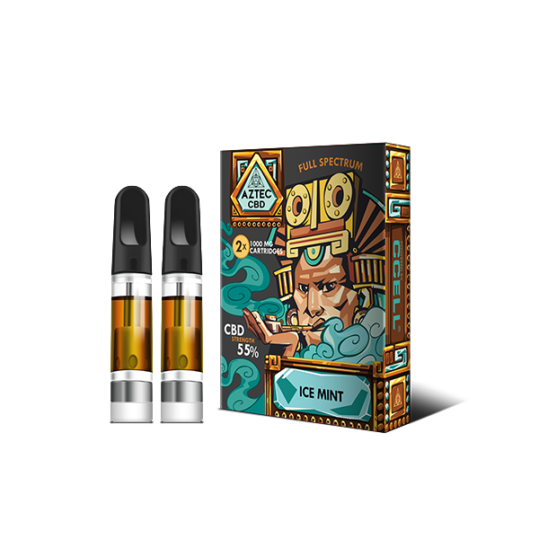 Aztec CBD 2 x 1000mg Cartridge Kit - Your On-the-Go Buddy for Full-Spectrum Relaxation
