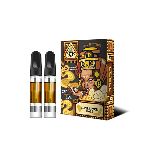 Aztec CBD 2 x 1000mg Cartridge Kit - Your On-the-Go Buddy for Full-Spectrum Relaxation