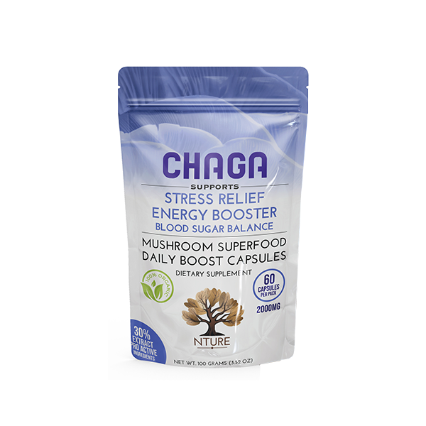NTURE Chaga Mushroom Capsules - Unleash 2000mg of Natural Wellness Magic