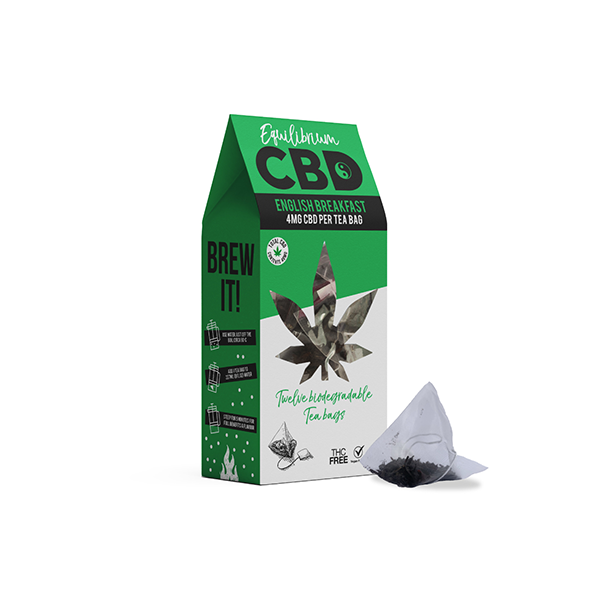 Equilibrium CBD English Breakfast Tea Bags - Start Your Day with 48mg of Full Spectrum Bliss