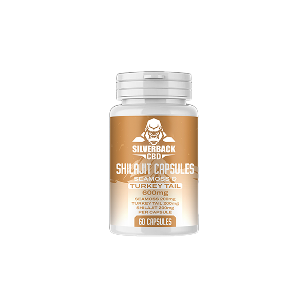 Silverback CBD Seamoss and Turkey Tail Infused Shilajit Capsules - Unleash Nature's Wellness Power