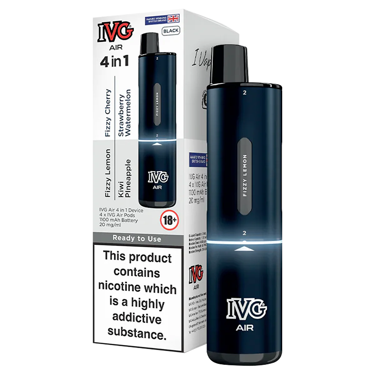 IVG Air 4 in 1 Disposable Rechargeable Pod Vape Kit - 2400 Puffs of Flavorful Fun