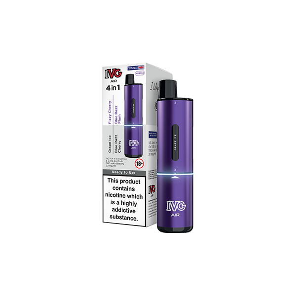 IVG Air 4 in 1 Disposable Rechargeable Pod Vape Kit - 2400 Puffs of Flavorful Fun