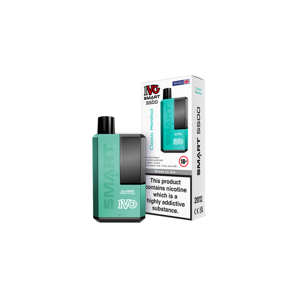 IVG Smart 5500 Disposable Rechargeable Vape Kit - Enjoy 5500 Puffs of Vaping Pleasure