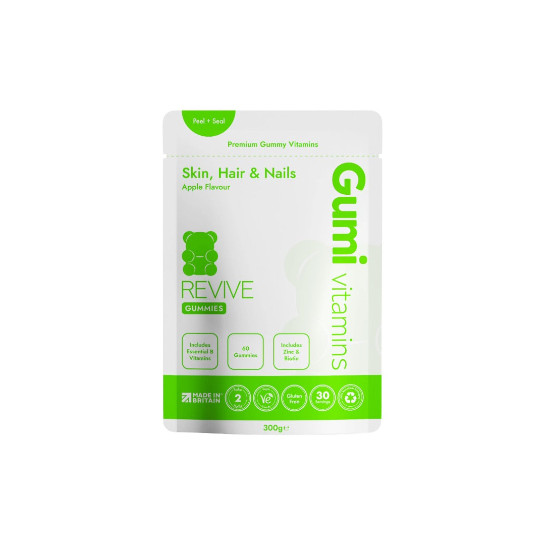 Gumi Vitamins Revive Skin Hair And Nails Gummies - Transform Your Glow With Delicious Apple Flavor