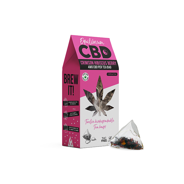 Equilibrium CBD Full Spectrum Crimson Hibiscus Berry Tea - Cozy Hugs in Every Sip