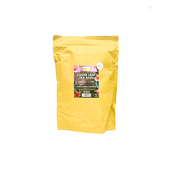 Equilibrium CBD 340mg Tea Crimson Hibiscus and Berry - Sip Your Way to Serenity with 100 Biodegradable Pyramid Tea Bags