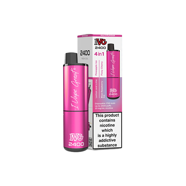 I VG 2400 Disposable Vapes - 20mg of Flavorful Fun with 4 in 1 Delight